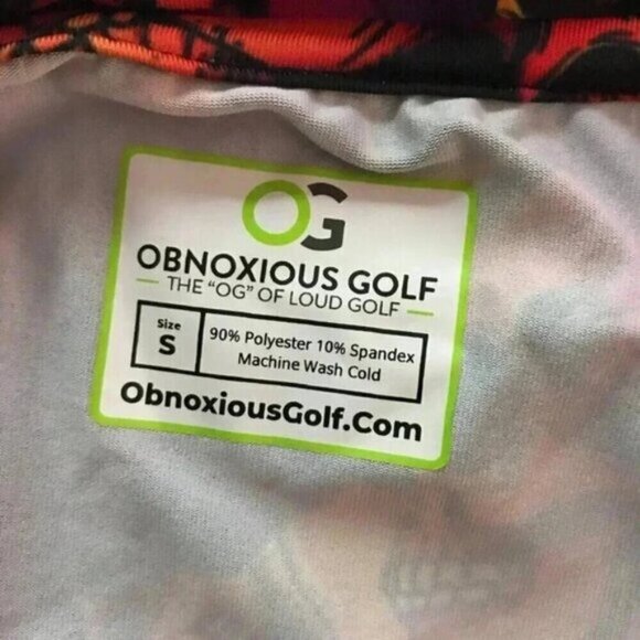 Obnoxious Golf OG Performance Golf Polo Shirt - Skull Print NEW Size SMALL - Picture 5 of 9